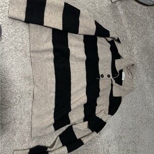 Universal Thread Black and Tan Striped Sweatshirt